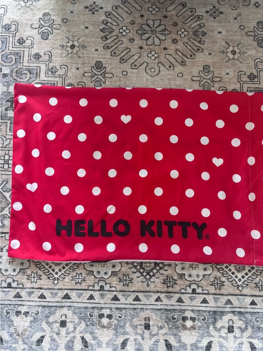 Hello Kitty Red White Polka Dot Bow Standard Pillowcase 20 x 30